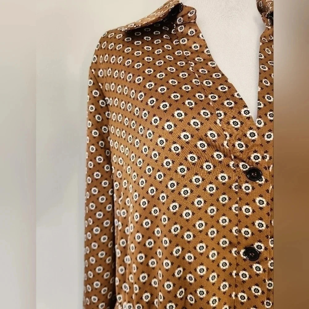 || SANCTUARY || Geometric print mini dress, tunic, long sleeves, button down
